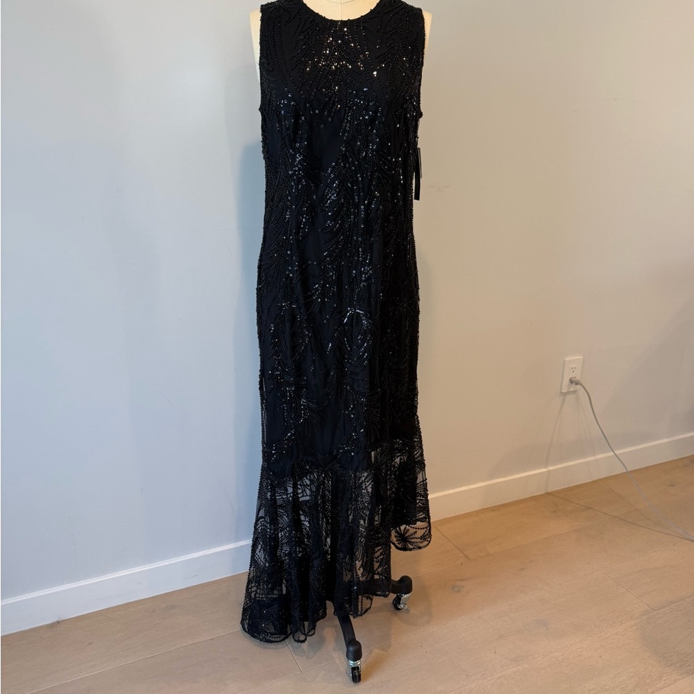 Shoshanna Black Sequin Maxi Dress